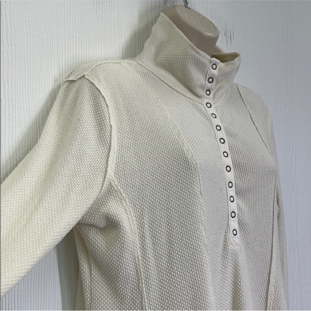 NWT We The Free Made Of Dreams Ivory Thermal Half Button Blouse Size Large - Picture 7 of 13